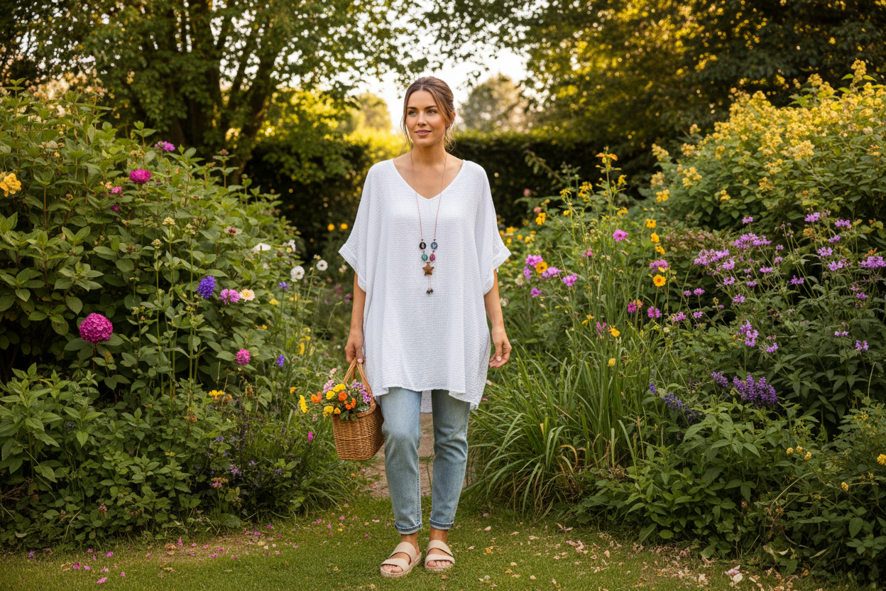 Plain Crinkle Cotton Tunic