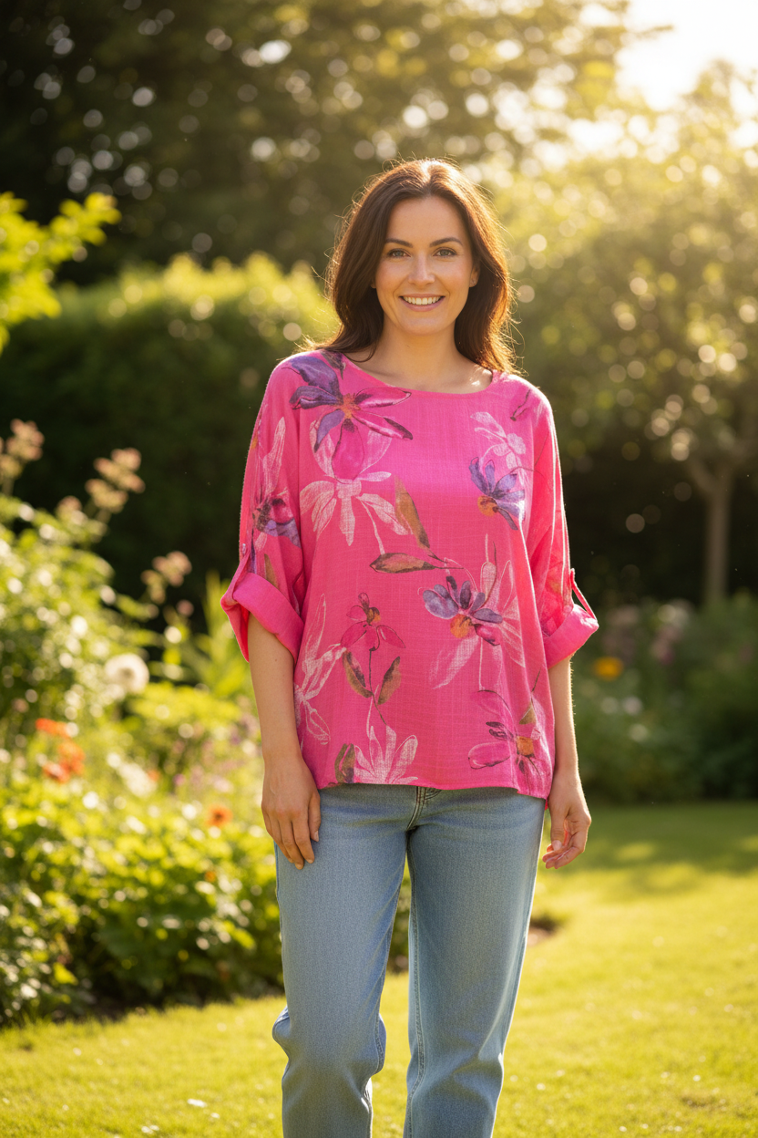 Cotton Floral Print Tunic