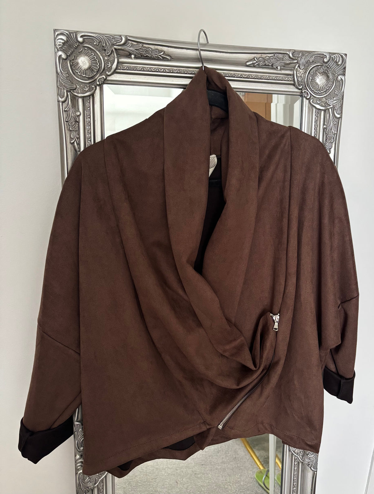Faux Suede Zip Jacket