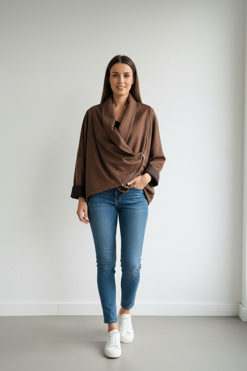 Faux Suede Zip Jacket