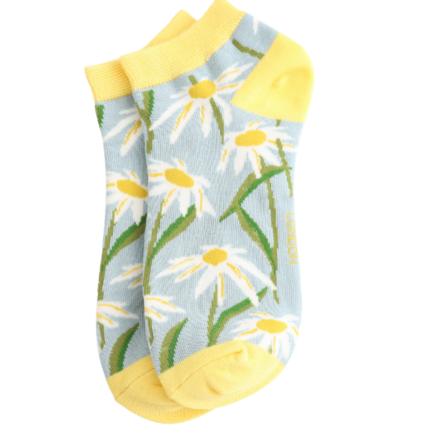 Bamboo Trainer Socks for Women - Oxeye Daisies