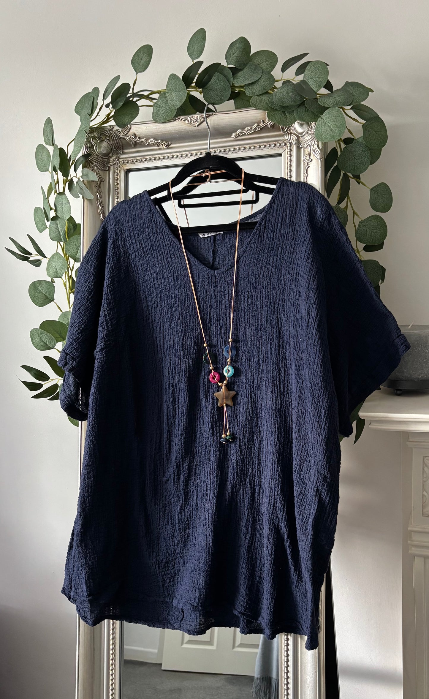 Plain Crinkle Cotton Tunic