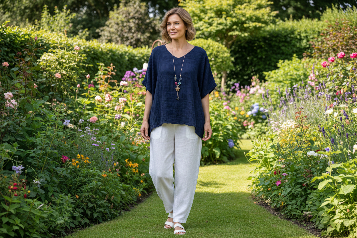 Plain Crinkle Cotton Tunic