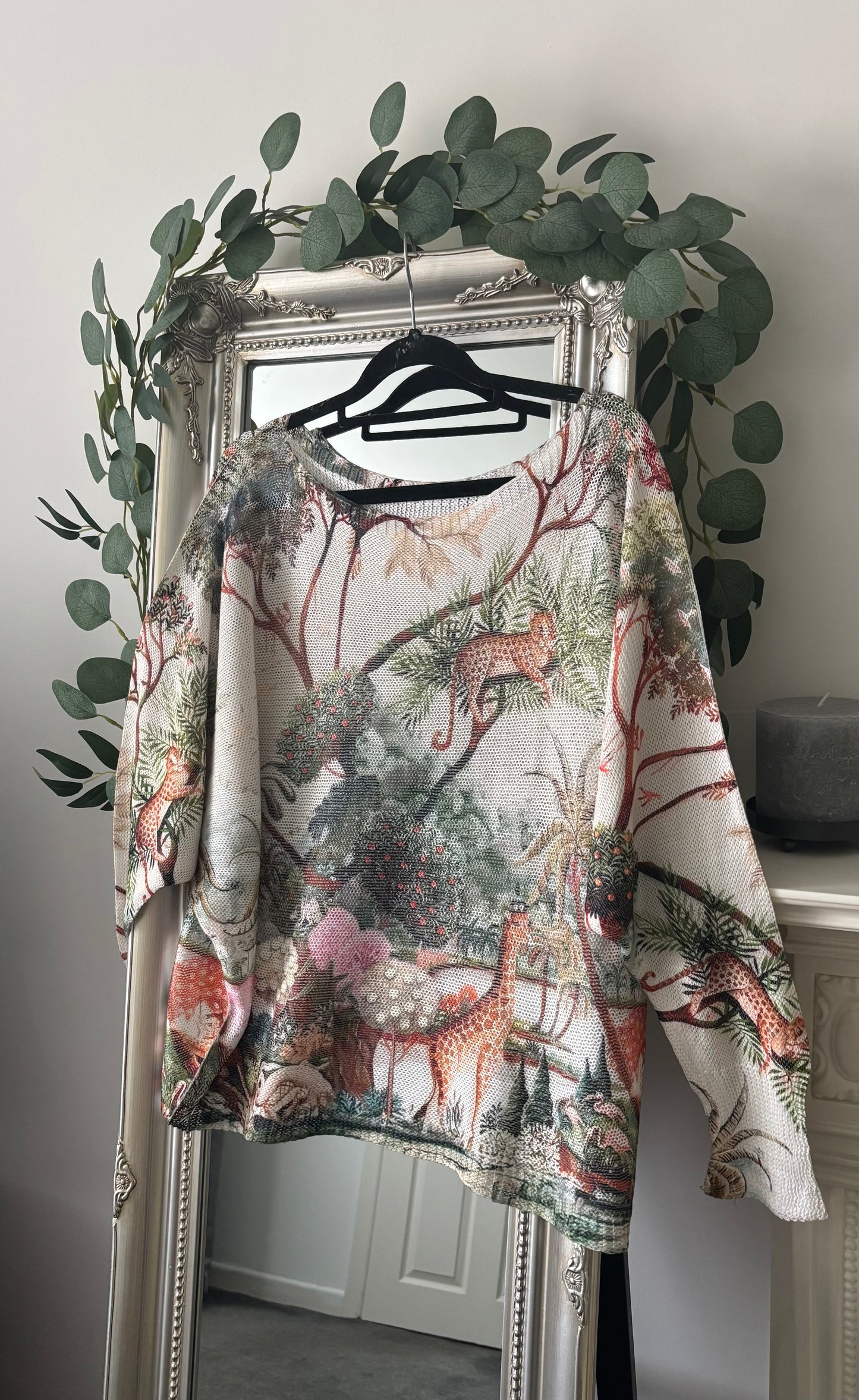 Lightweight Long Sleeve Jungle Print Jumper