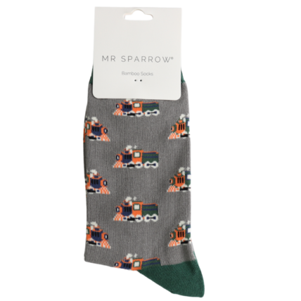 Bamboo Socks For Men - Trains