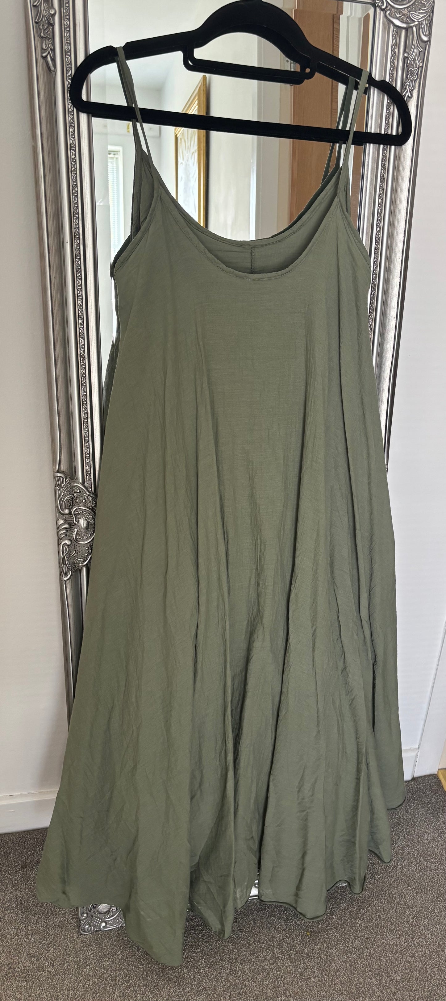 Cotton Dress With Mesh Over Top