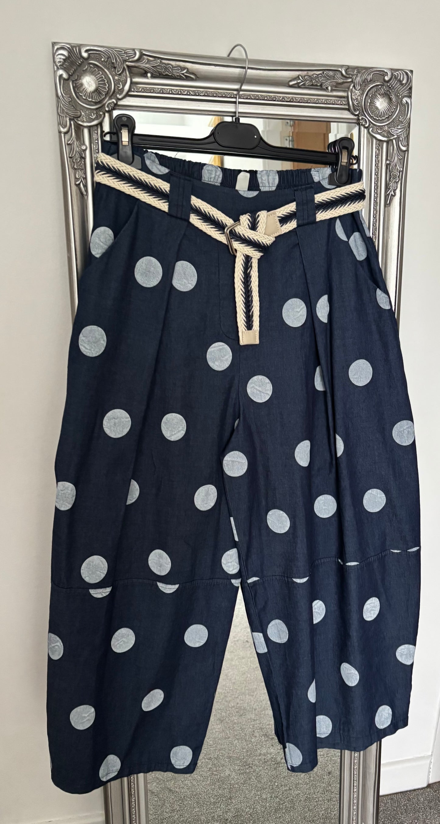 Cotton Large Spot Trousers