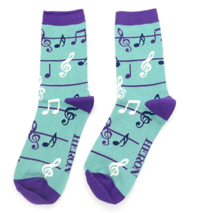 Bamboo Socks For Men - Multi Colour Music Notes