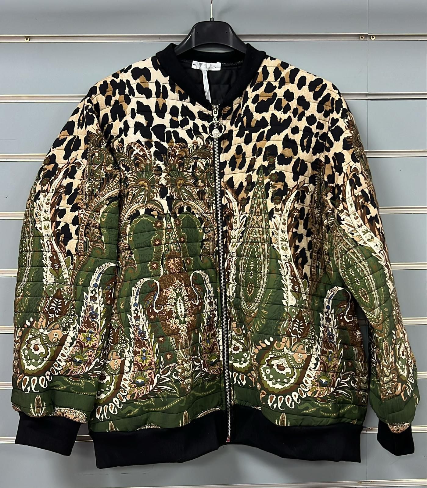 Animal/Paisley Print Quilted Jacket
