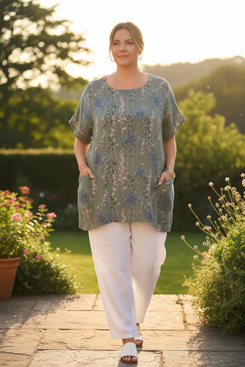 Cotton Floral Print Tunic