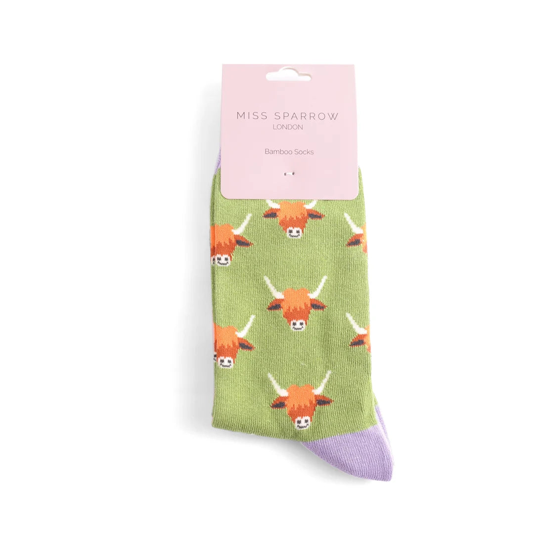 Bamboo Socks For Women - Highland Cows