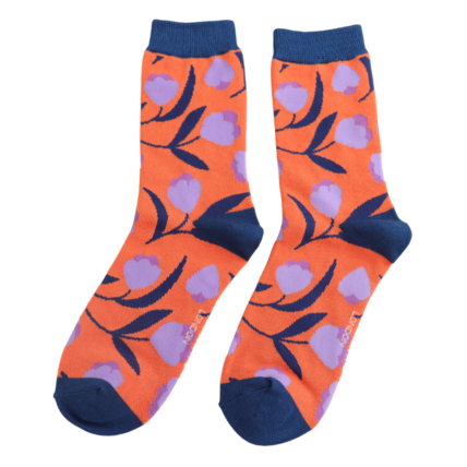 Bamboo Socks For Women - Dainty Tulips