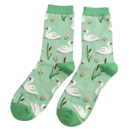 Bamboo Socks For Women - Swans