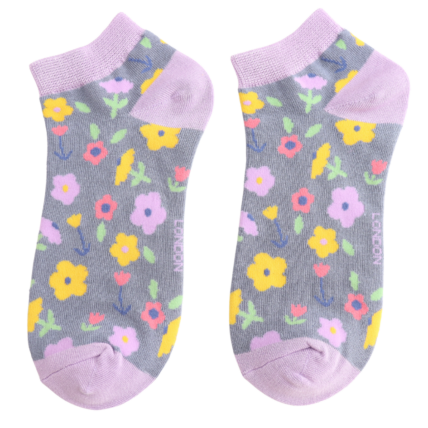 Bamboo Trainer Socks For Women - Little Flowers
