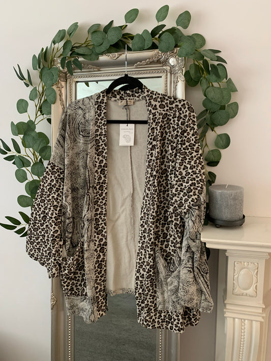 Animal/Paisley Print Edge to Edge Jacket