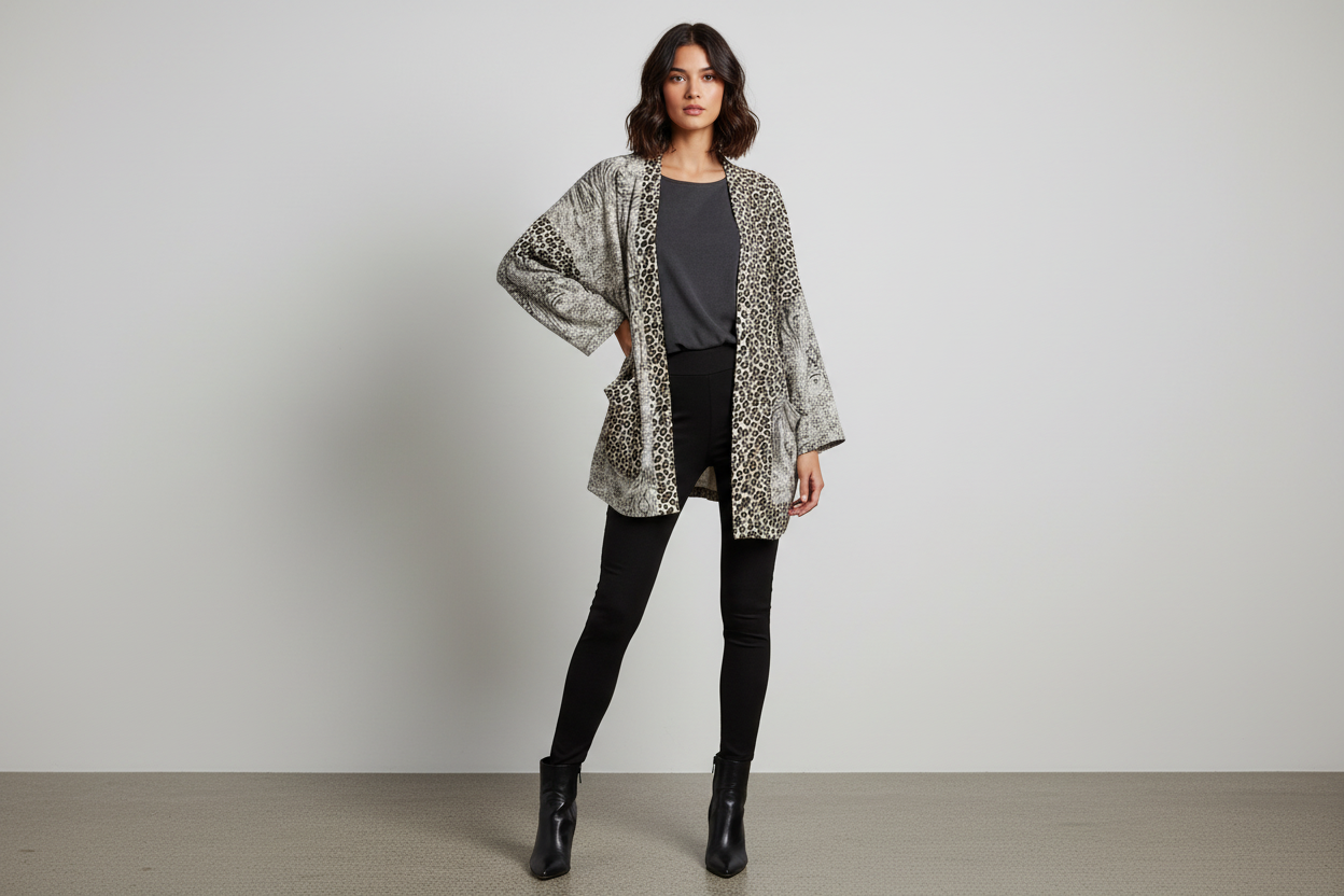 Animal/Paisley Print Edge to Edge Jacket