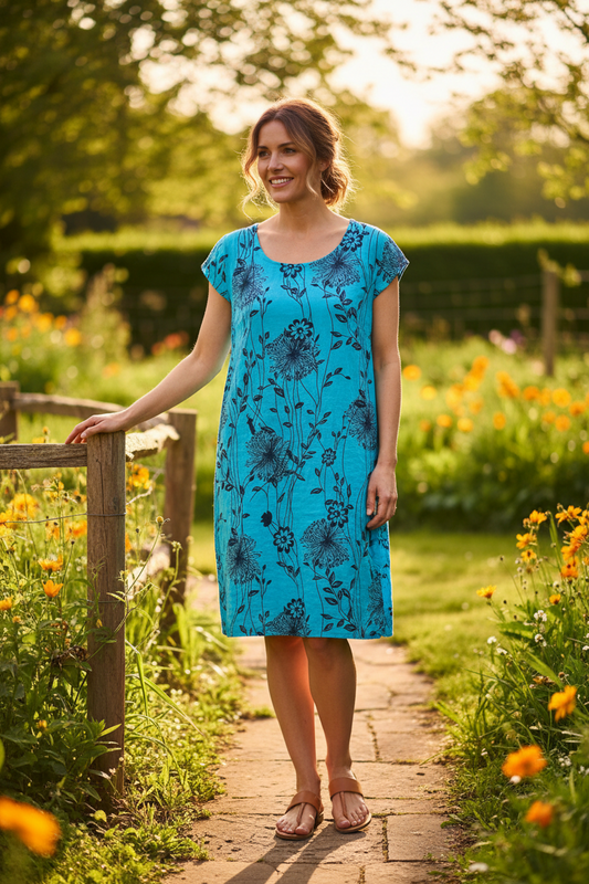 Linen Dress - Dandelion Print