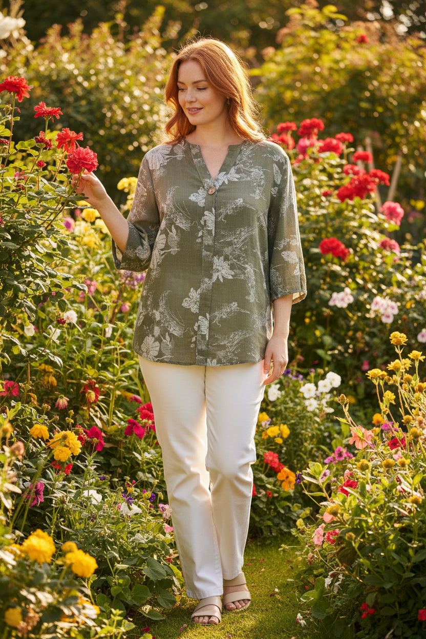 Cotton Mock Shirt