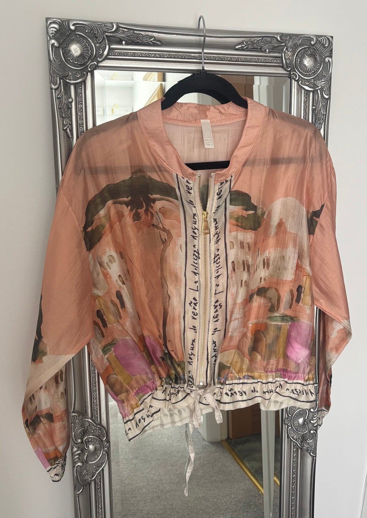 Chiffon Print Zip Jacket