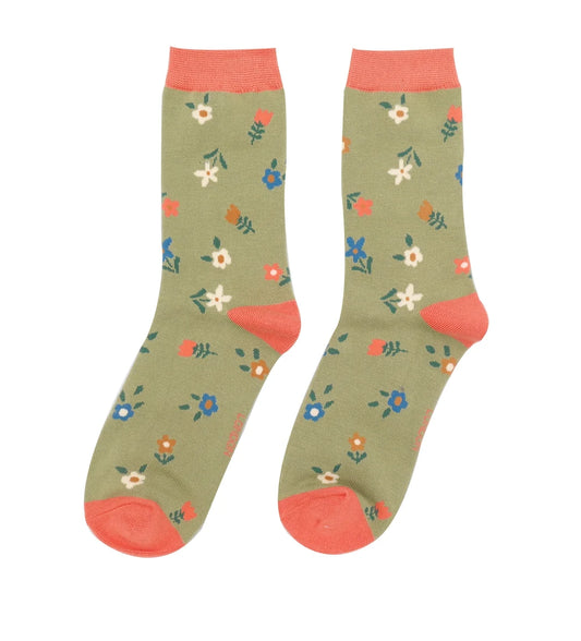 Bamboo Socks For Women - Tiny Flowers