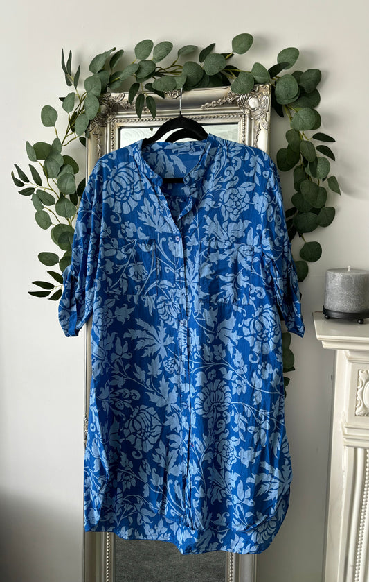 Cotton Floral Shirt/Dress