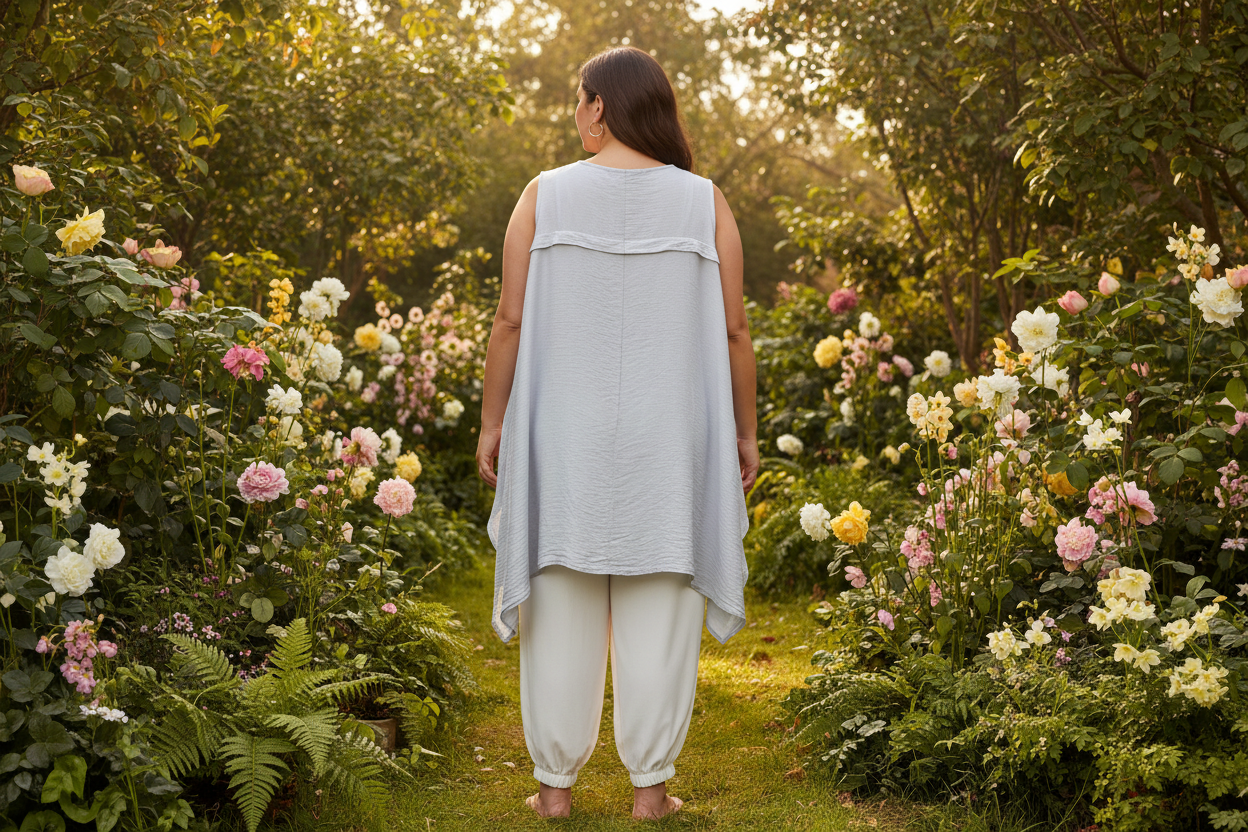 Plus Size Crinkle Sleeveless Tunic