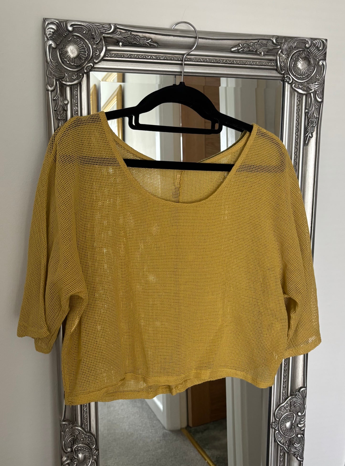 Cotton Dress With Mesh Over Top