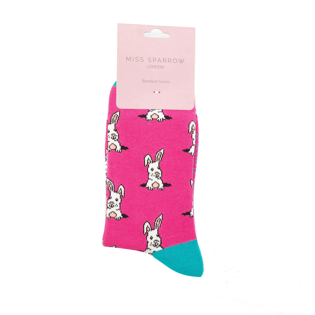 Bamboo Socks For Women - Peek A Boo Bunnies