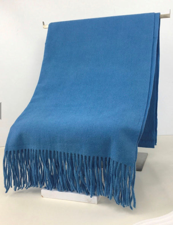 Plain Denim Cashmere Blend Wrap/Pashmina