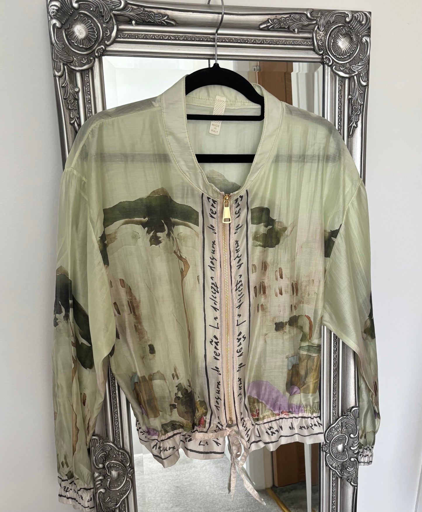 Chiffon Print Zip Jacket