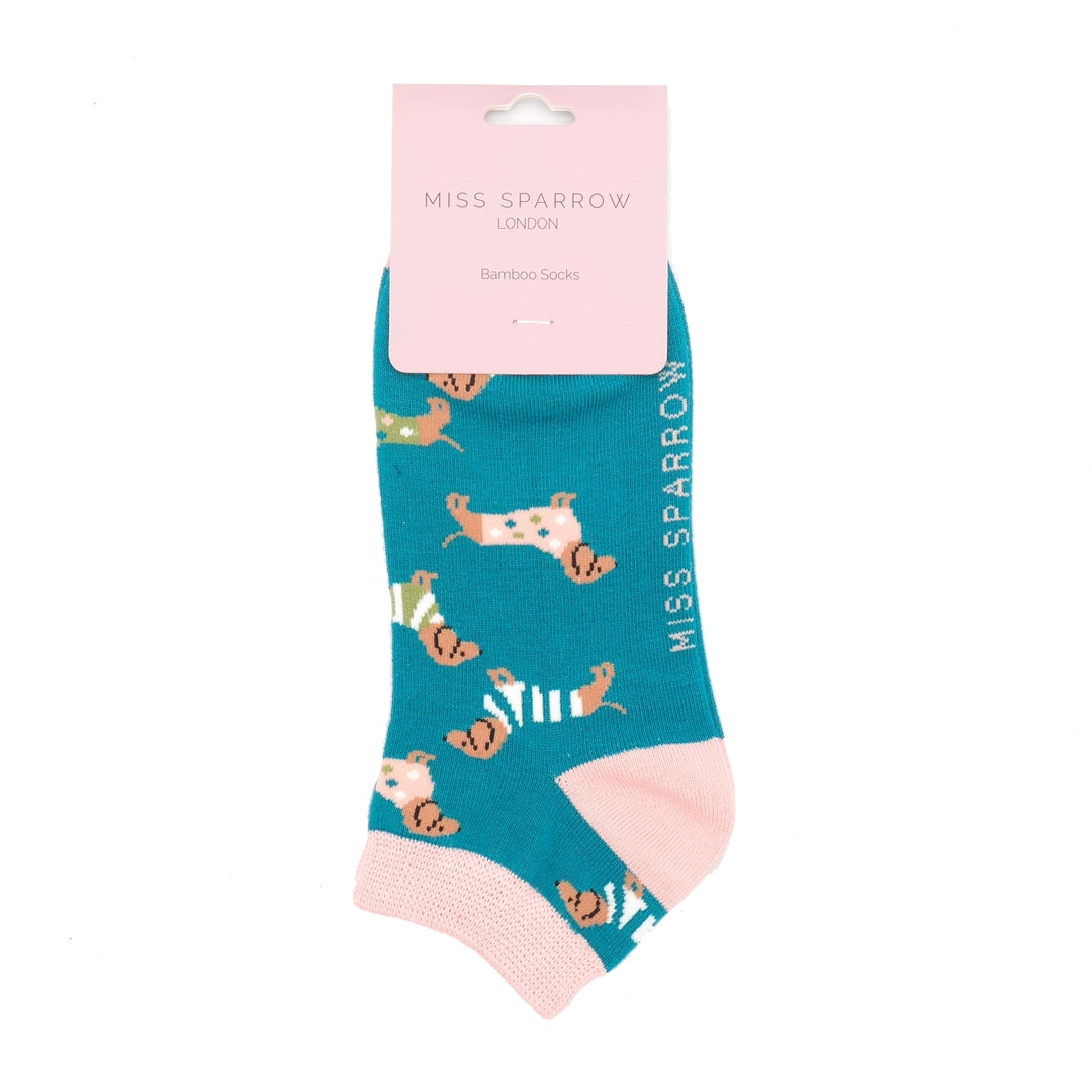 Bamboo Trainer Socks For Women - Dachsunds