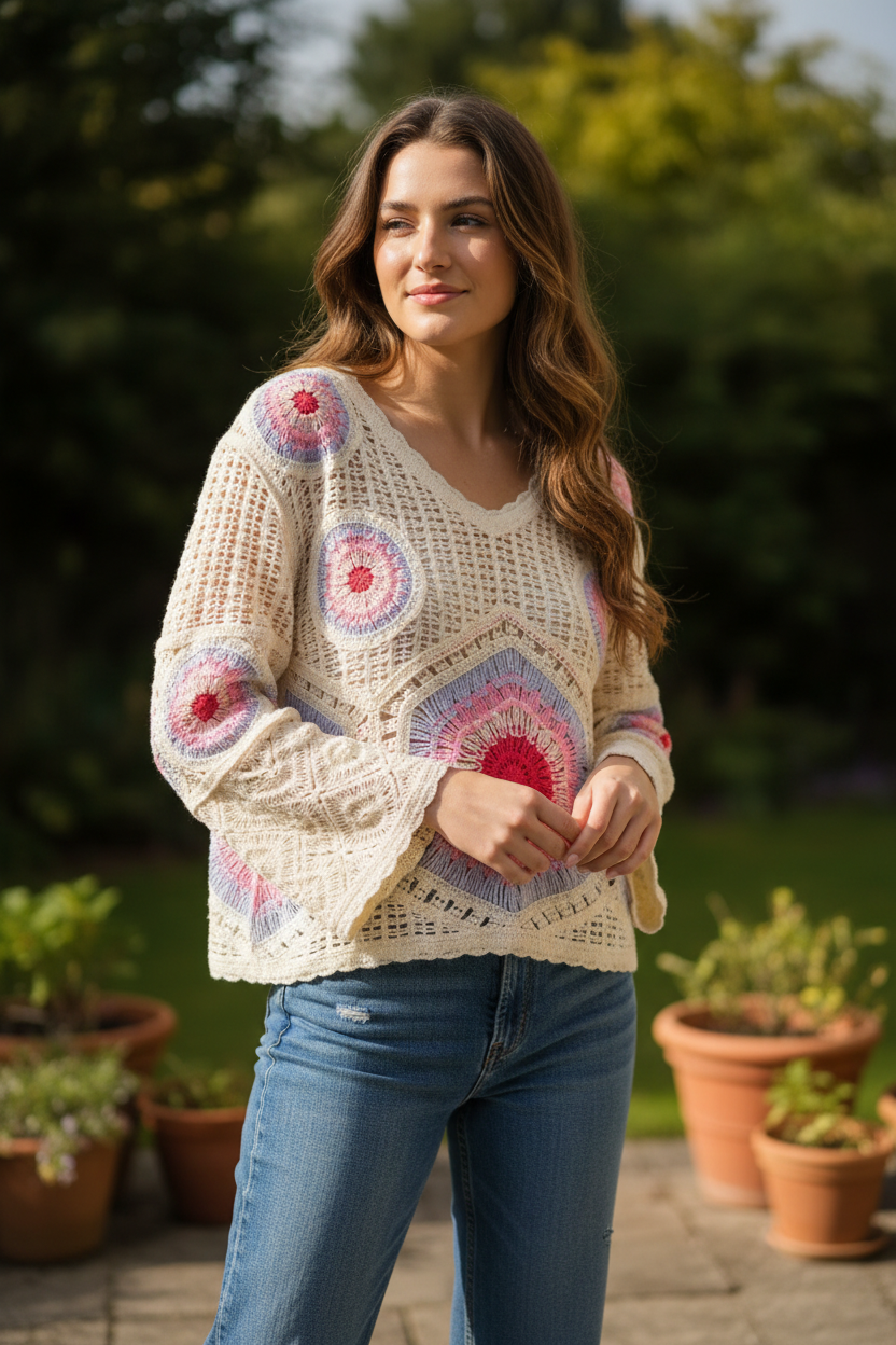 Crochet Effect Jumper