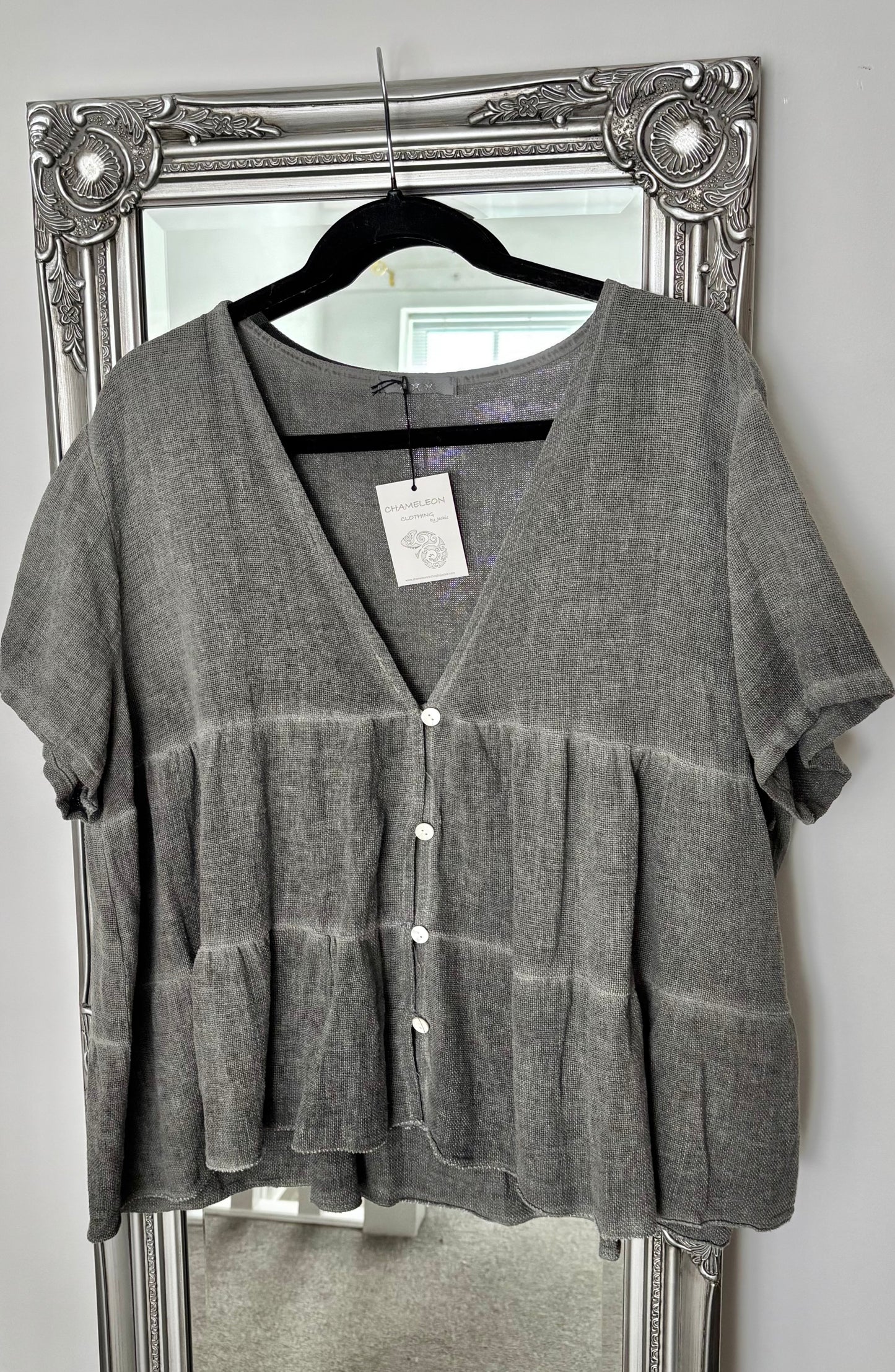 Cotton/Linen Short Sleeve Jacket/Tunic