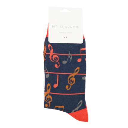Bamboo Socks For Men - Multi Colour Music Notes