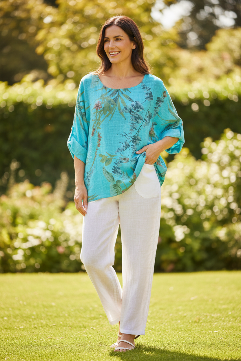 Cotton Wisteria Print Tunic