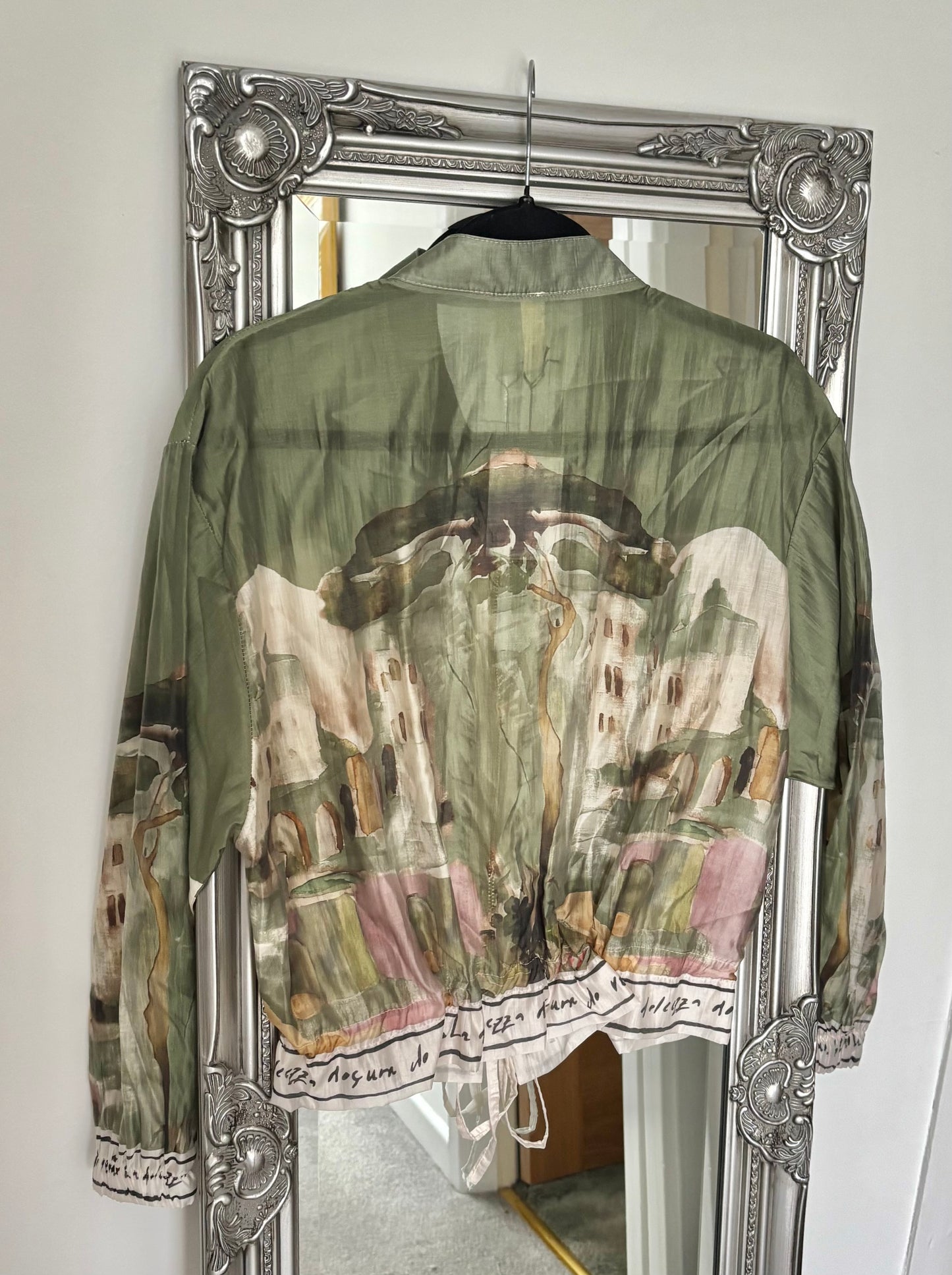 Chiffon Print Zip Jacket