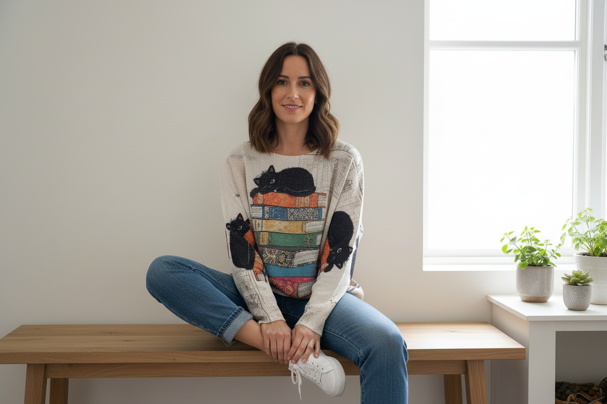 Lightweight Long Sleeve Cat Jumper