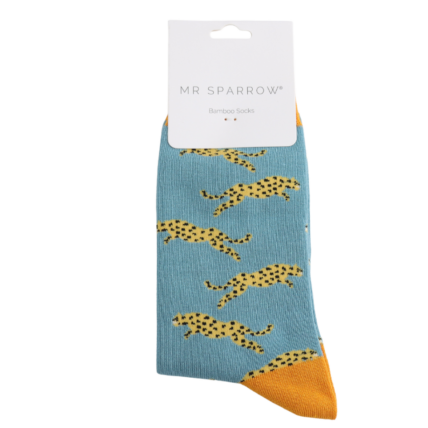 Bamboo Socks For Men - Leaping Leopards