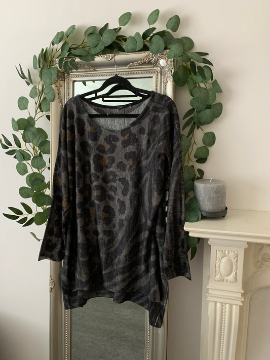 Jersey Leopard/Tiger Print Tunic