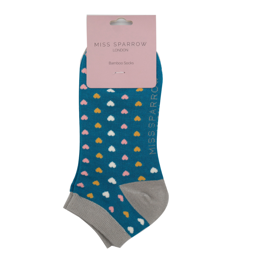 Bamboo Trainer Socks For Women - Hearts