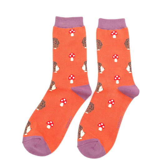 Bamboo Socks For Women - Hedgehogs & Toadstools