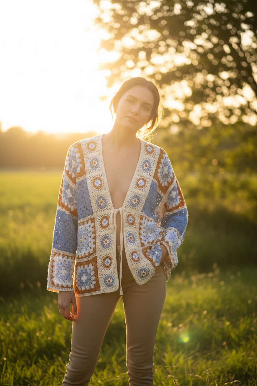 Crochet Effect Jacket