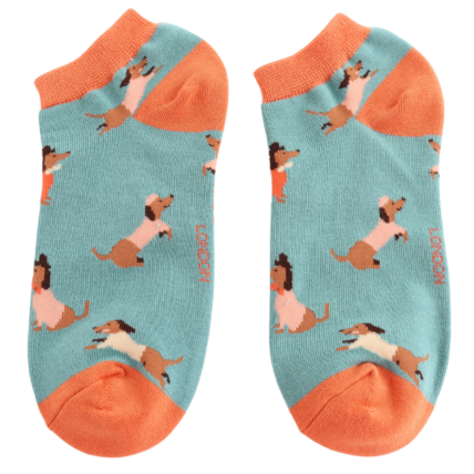 Bamboo Trainer Socks For Women - Sausage Dog Pals