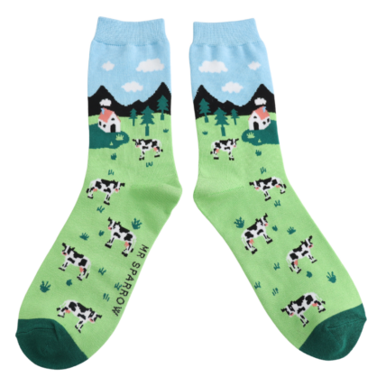 Bamboo Socks For Men - Cows In The Field