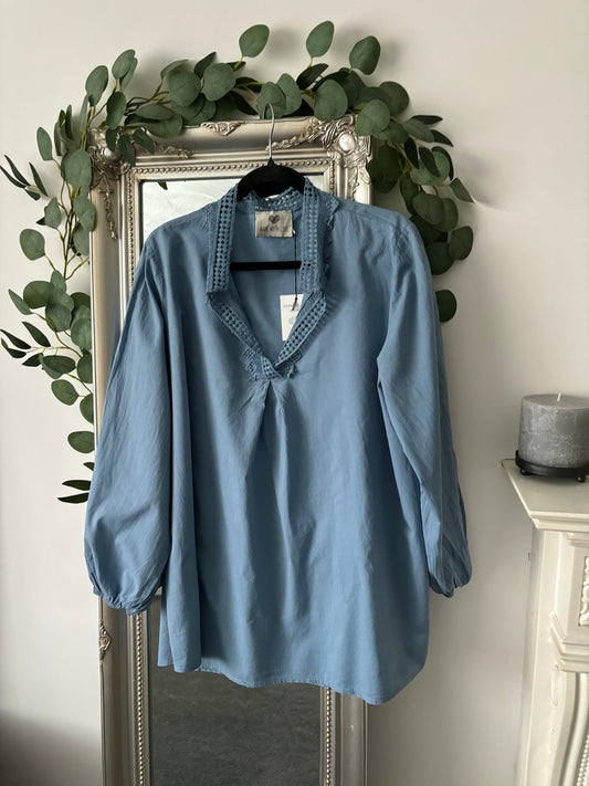 Plain Long Sleeve Cotton Tunic