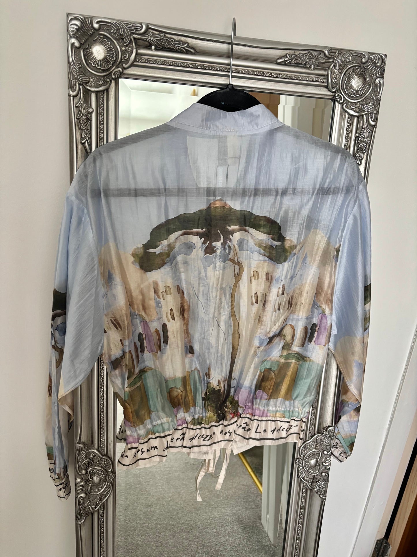 Chiffon Print Zip Jacket