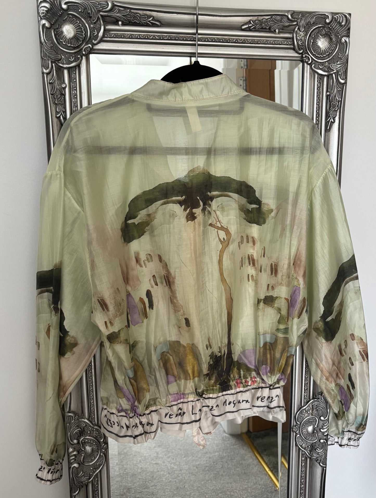 Chiffon Print Zip Jacket