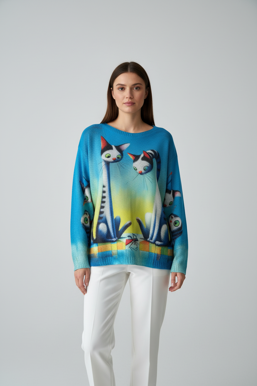 Lightweight Long Sleeve Cat Jumper