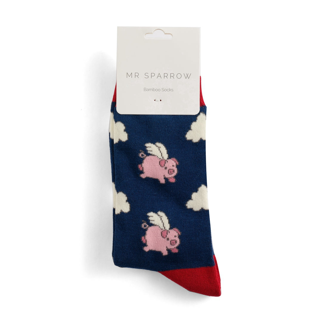 Bamboo Socks For Men - Flying Pigs