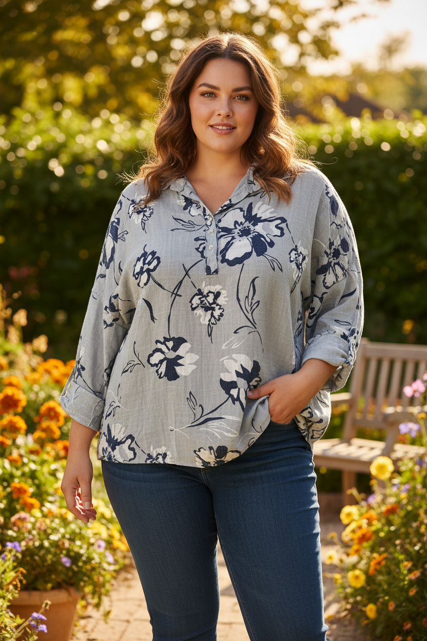 Plus Size Cotton Shirt